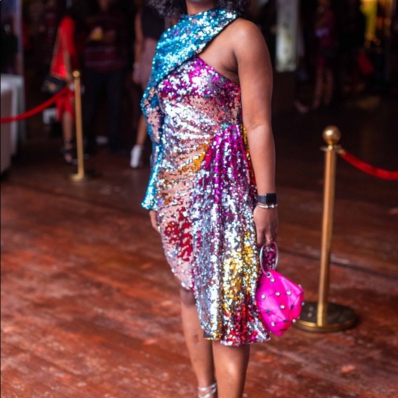 ASOS sequined multicolored dress - Picture 3 of 3